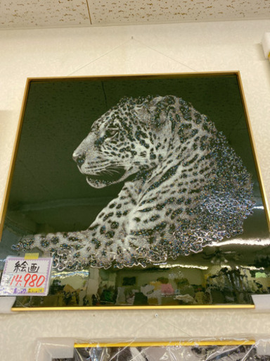 新品 水晶絵画 豹