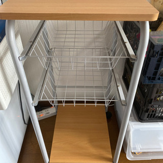 【一升炊き(10合炊き)炊飯器もあげます】キッチンワゴン　収納　...