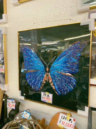 新品 水晶絵画 蝶 大川家具