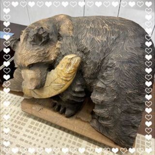 🐻昭和レトロ 特大木彫りクマ 高さ約70cm 横105cm 奥65cm🐻