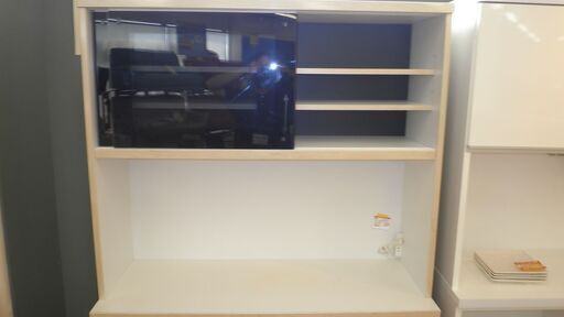 k400☆食器棚・レンジボード☆ホワイトウッド調☆幅1160㎜☆近隣配達、設置可能