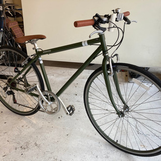 MOTRUS クロスバイク ブラック/グリーン 700c 【6段変速】クロスバイク モスグリーン