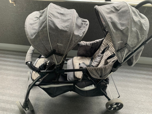 美品　双子ベビーカー　縦型ベビーカー　双子　カトージ　二人乗り　縦型　ベビーカー　タンデム　katoji