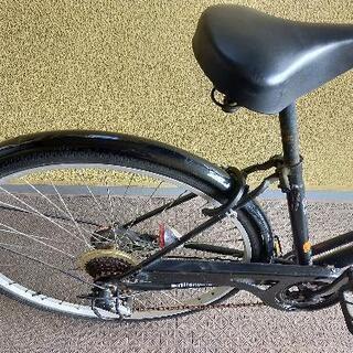 自転車　27インチ　黒　内装6段変速の画像