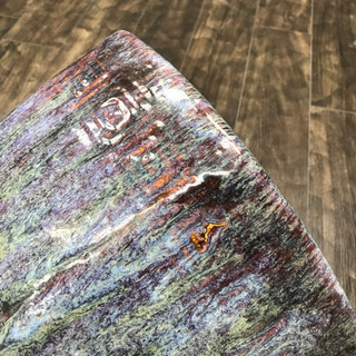 ★時代★陶器製 八角火鉢 青色 39cm★瓶掛 金魚鉢 メダカ鉢 古民具 茶道具の画像