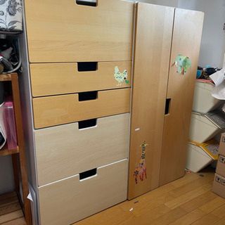 IKEA 子供用ワードローブ チェスト スモースタード 2つセット