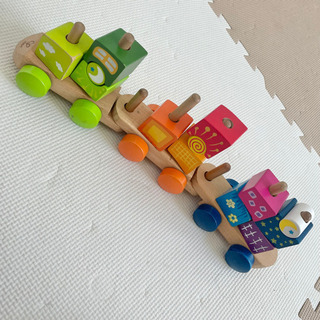 Hape ハペ　ファンタジアブロック　トレイン　あいうえお　積み...
