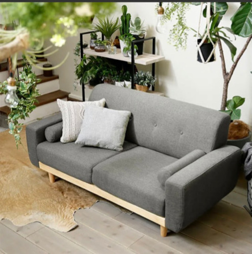 LOWYA 天然木脚　3人掛けソファ 7,200円