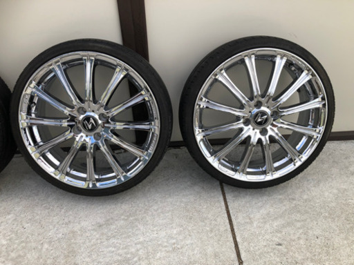 17インチメッキホイール　タイヤ付き　中古