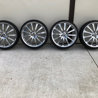 17インチメッキホイール　タイヤ付き　中古