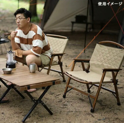 クイックキャンプ ウッドローチェア 黒 2脚セット 2024