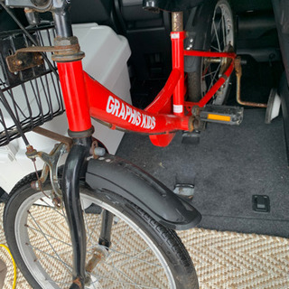 あげます　18インチ　補助輪自転車　赤　男の子女の子