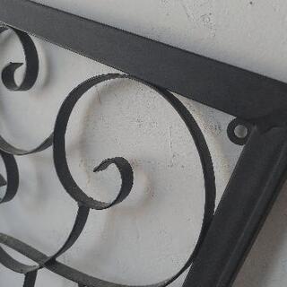 【お取引完了】フレンチアンティークなインテリアに🌸ブラックアイアンのフレーム　幅47 高142㎝の画像