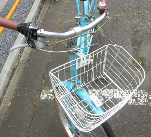 自転車 24インチ 女の子用 切替 カゴ ライト 水色ブルー系 札幌市北区屯田