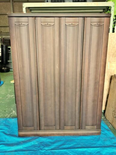高さ2m 大型 ワードロープ 洋タンス 天然木 幅1450mm x 奥550mm x 高1960mm