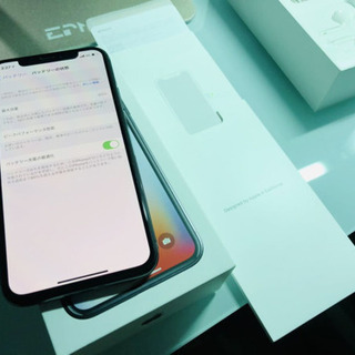 iPhoneX Black 64GB SimFree ケース+画面保護ガラス+カメラ保護ガラス+背面フレーム保護シール付き、付属品新品未使用、不足なし 【美品】 