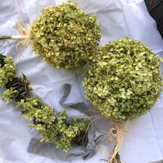 アナベル紫陽花ボール リース アナベル紫陽花ボール リース