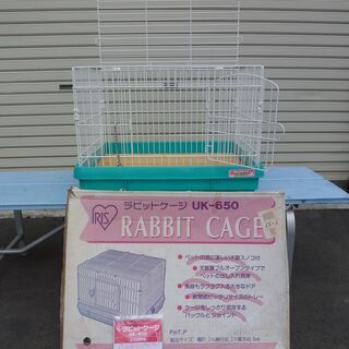 🐰【２台目】 アイリスオーヤマ ラビットケージ UK-650 幅61.2cm×奥行45.2cm×高さ42.5cm パステルグリーンの画像