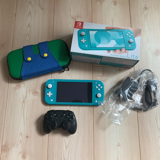 ニンテンドースイッチライト ターコイズブルー＆モンハンライズの画像