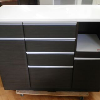 ニトリ、レンジボード、キッチンカウンター k405☆ニトリ☆キッチンカウンター・レンジボード☆食器棚☆ブラウン