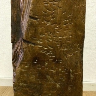 ★値下げしました★山梨県甲府市・店舗販売品  衝立& 置物 2点セット 無垢材 一刀彫 虎 竹 達磨 彫刻 天然木 の画像