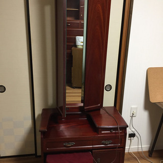 鏡台 三面鏡コンセント付きアンティーク昭和家具