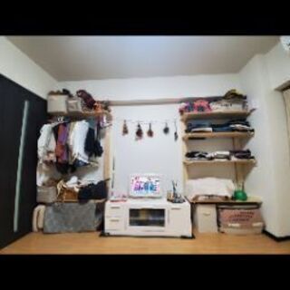 【取引予定あり】DIY棚(ハンガーラックあり)写真左