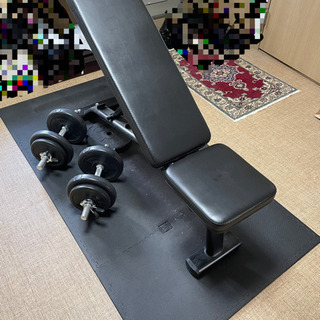 【美品】トレーニングベンチ（マット、可変ダンベル付）