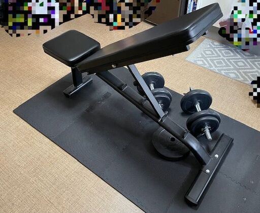 【美品】トレーニングベンチ（マット、可変ダンベル付）