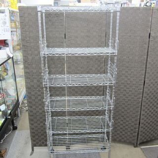 ブックシェルフ 幅60㎝ 5段 スチールラック 奥行25×高さ147㎝ サポート柵付き 本棚 キャスター付き 札幌 北20条店の画像