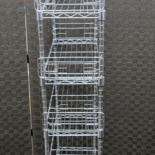 ブックシェルフ 幅60㎝ 5段 スチールラック 奥行25×高さ147㎝ サポート柵付き 本棚 キャスター付き 札幌 北20条店の画像