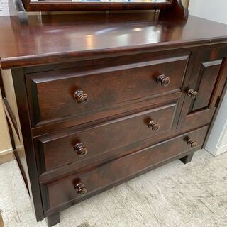 【愛品館 江戸川店】北海道民芸家具 鏡台 ドレッサー ID:155-017959-007の画像