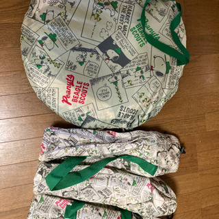 ロゴス　スヌーピーテントと新品椅子3脚セットの画像