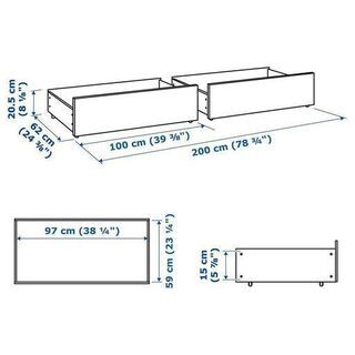 IKEA ベッドフレーム、すのこ、ベッド下収納ボックスの画像