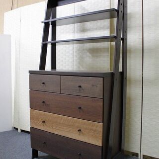 無印良品 ステンレスユニットシェルフ 幅110 オーク材 連結 キャスター MUJI 収納家具 中古家具 店頭引取歓迎 R3891)