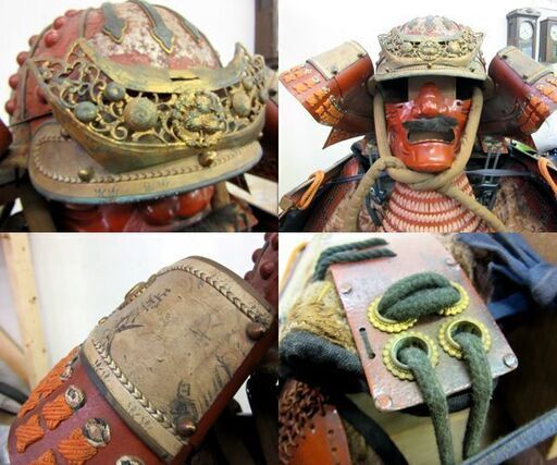 甲冑一式 兜 鎧 等身大 箱付 武具 五月人形 サムライ 侍 戦国武将 武士 年代不明 札幌 厚別店