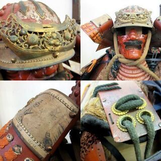 甲冑一式 兜 鎧 等身大 箱付 武具 五月人形 サムライ 侍 戦国武将 武士 年代不明 札幌 厚別店の画像