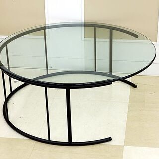 札幌市/清田区 HUKLA/フクラ TMRB ラウンドガラステーブル GC900 L