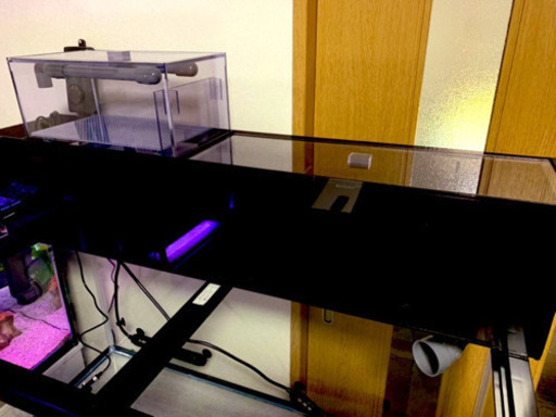 ぷぅ工房 上部フィルター 90cmガラス水槽用 オーダー品 ポンプ＆ろ材付