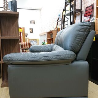 ☆ ニトリ NITORI 3人用 レザー ソファー グレー系☆幅195×奥行90