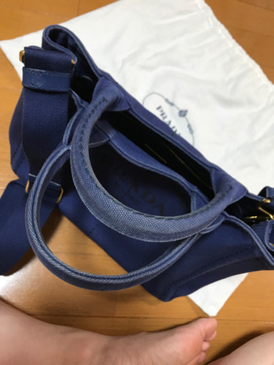 PRADA カナパ　ブルー　バッグ