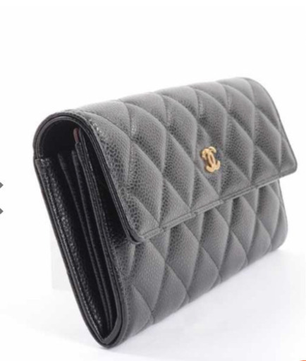 取り引き中シャネル 長財布キャビア A50096 ブラック レディース