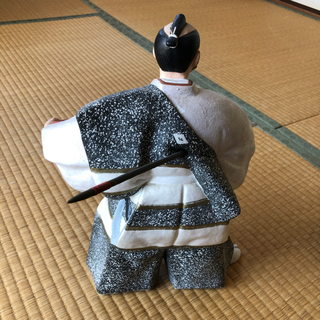 中古ケース付き博多黒田節人形の画像