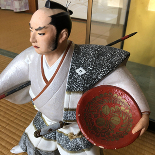 中古ケース付き博多黒田節人形の画像