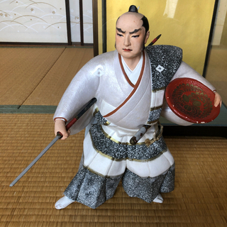 中古ケース付き博多黒田節人形の画像