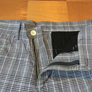 BOYCOTT　ハーフパンツ　ショートパンツ　Lサイズ(79㎝)　チェック柄　グレー　予備ボタン付　2F-65の画像
