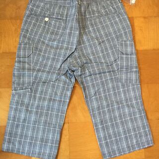 BOYCOTT　ハーフパンツ　ショートパンツ　Lサイズ(79㎝)　チェック柄　グレー　予備ボタン付　2F-65の画像