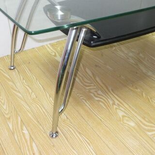 jtp-0560　センターテーブル　ガラス　ガラステーブル　ホワイト　ローテーブル　マガジンラック付き　センターテーブル　リビングテーブル　ローテーブル　応接テーブル　インテリア　応接室　リビング　ディスプレイの画像