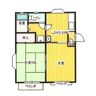 ★家賃1カ月無料★初期費8万★旭市アパート募集 ２ＤＫ - 旭市