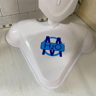 (売約済み)スチームモップ 高圧洗浄機 スチームクリーナー H2O 動作品 除菌 掃除 ホワイト×ブルーの画像